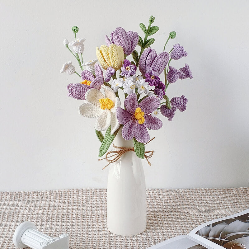Handmade Crochet Flower Bouquet – Beautiful Floral Decoration