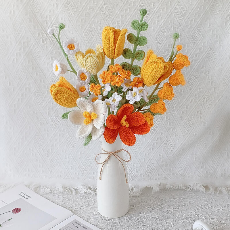 Handmade Crochet Flower Bouquet – Beautiful Floral Decoration