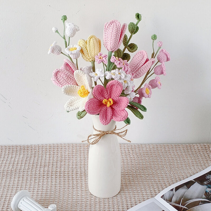 Handmade Crochet Flower Bouquet – Beautiful Floral Decoration